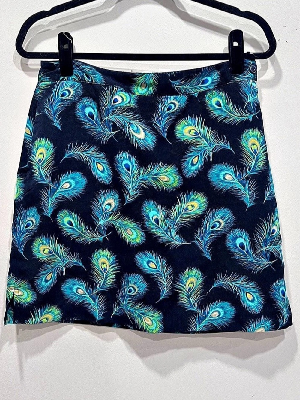 E P Pro Peacock Feather Golf Mini Skirt Polyester Size 6